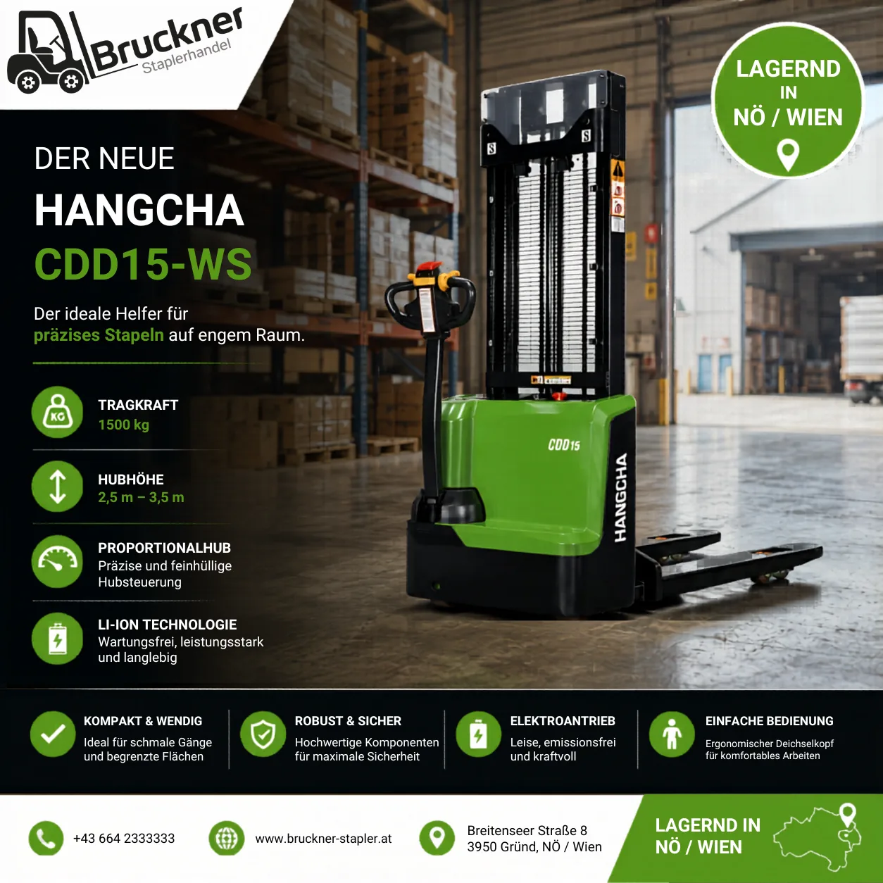 Hangcha CDD15-WS Elektro-Hochhubwagen